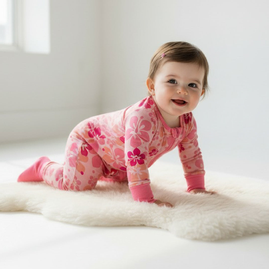 Pink Hibiscus Romper