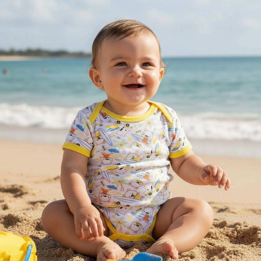 Surf Trip Bear Print Bodysuit