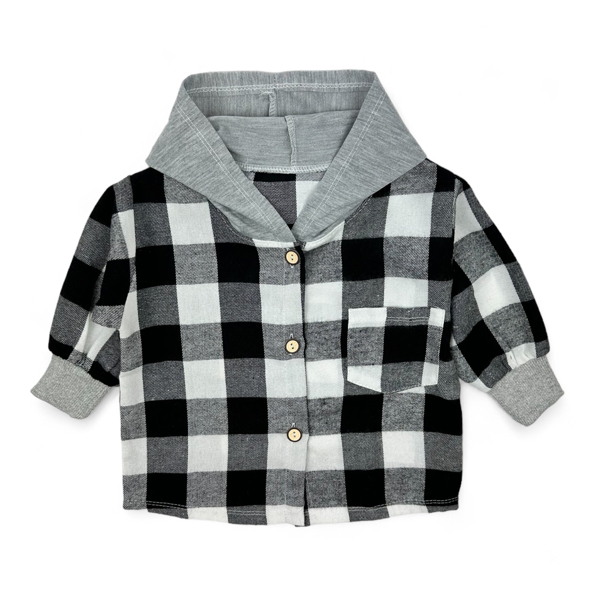 Hooded Checked Shirt