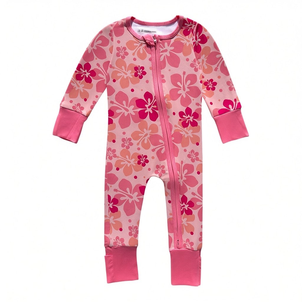 Pink Hibiscus Romper