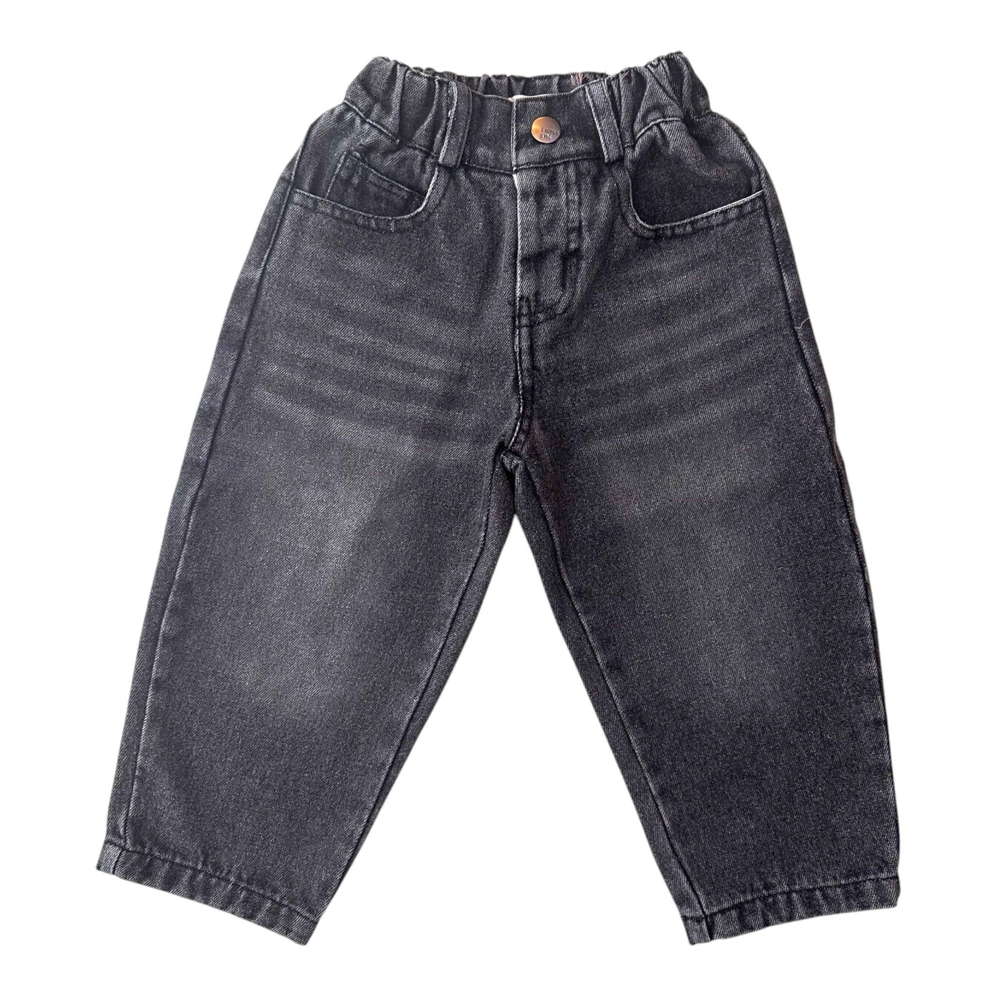 Unisex Elastic-wasted Black Jeans (1-6 years)