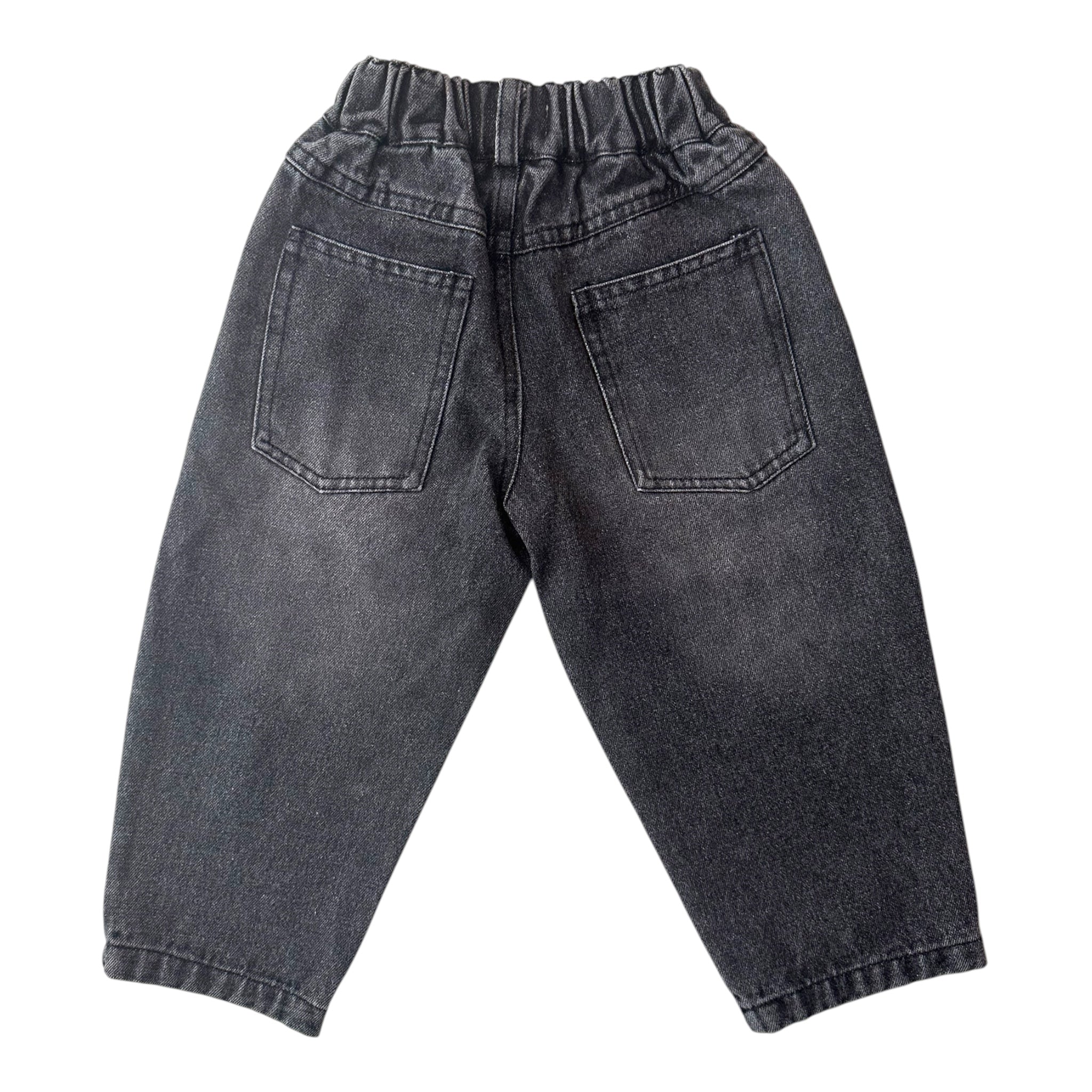 Unisex Elastic-wasted Black Jeans (1-6 years)