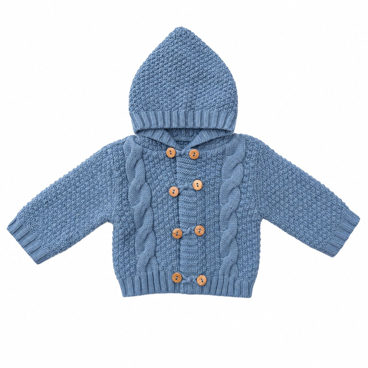 Cozy Hooded Cable Knit Baby Cardigan - Kahuna Kids