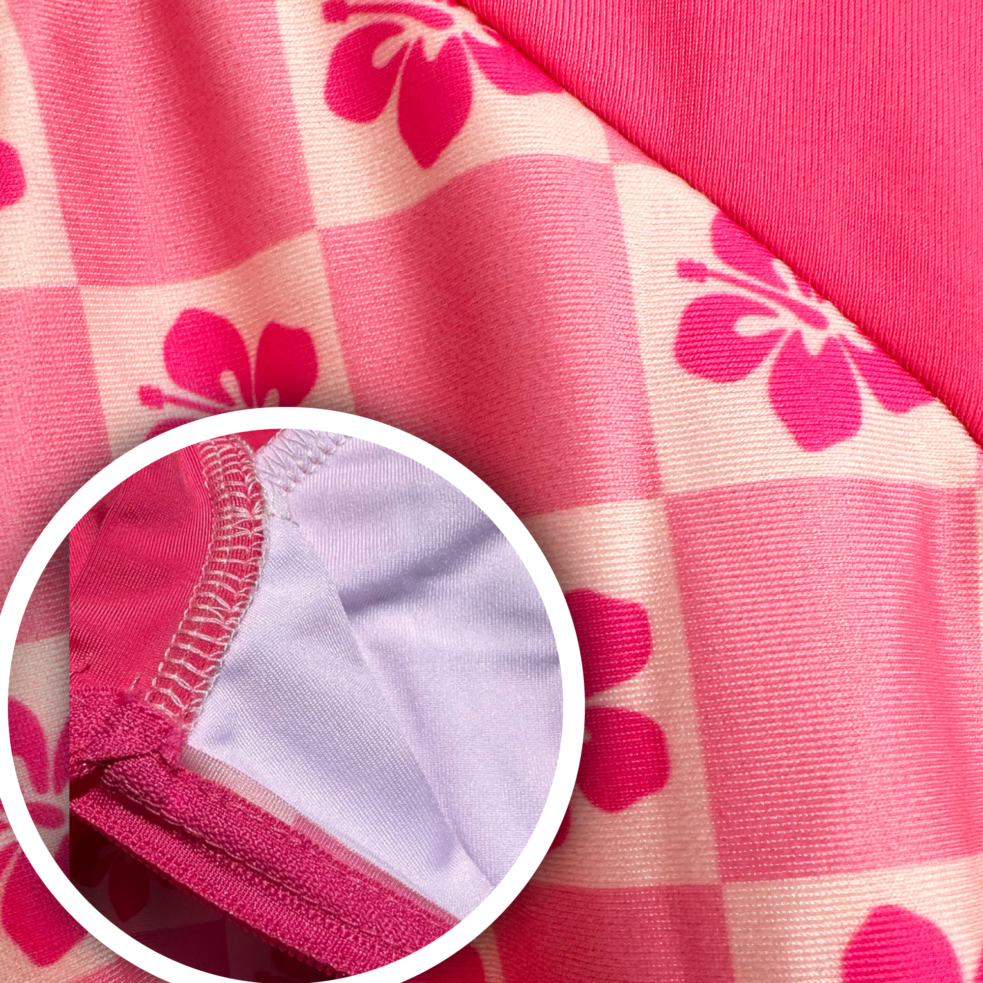 Chequered Hibiscus Swimsuit